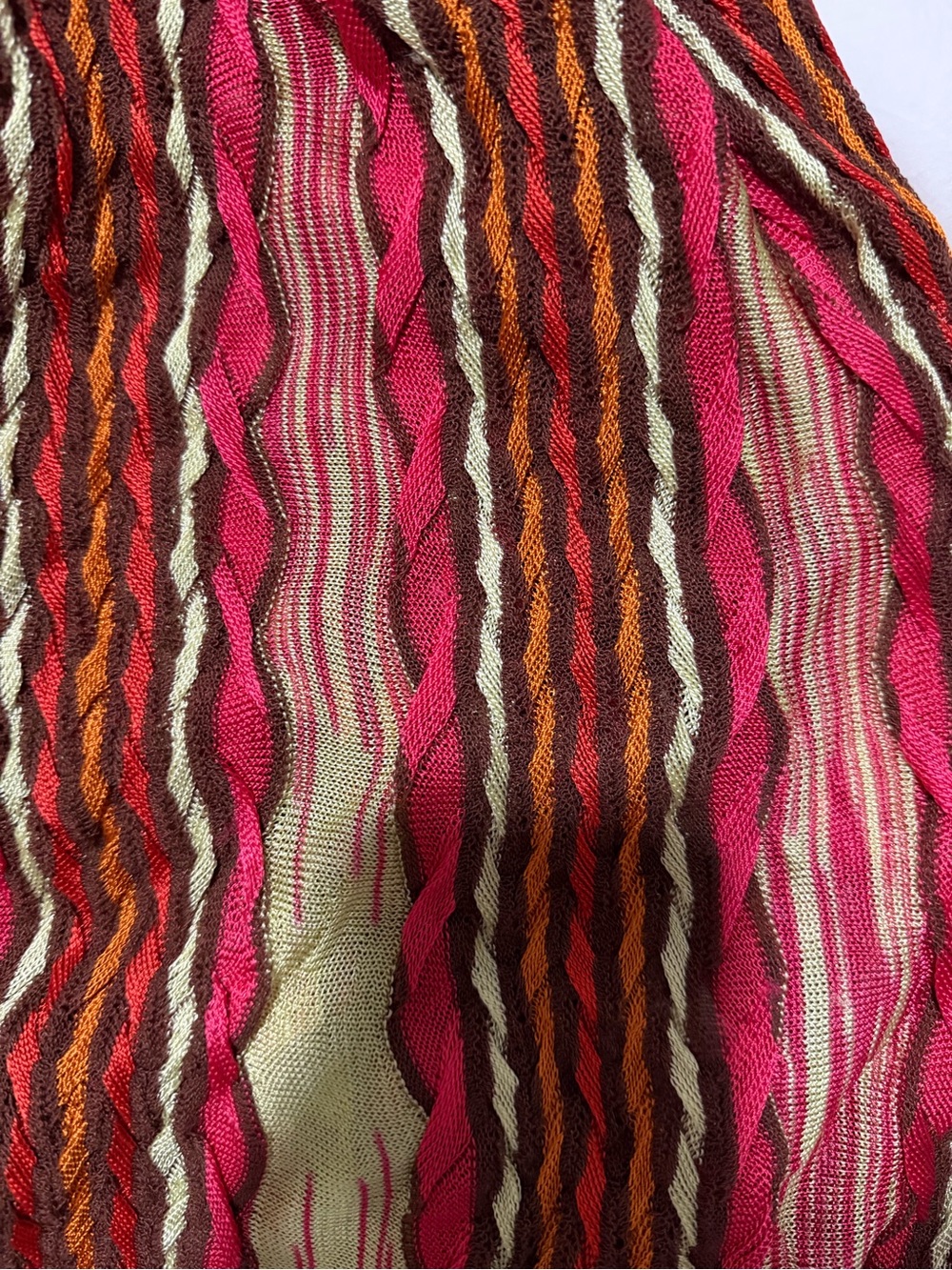 Missoni Pink Green Multi-Striped Sleeveless V-Neck Midi Dress - Picture 4 of 4
